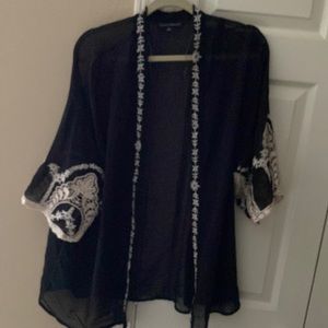 Black and white kimono